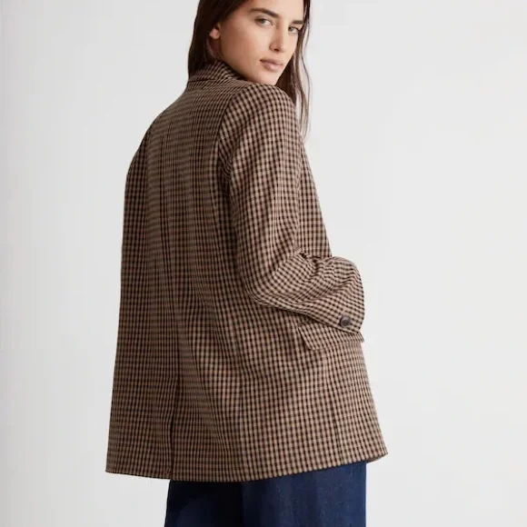 Madewell Caldwell Double-Breasted Blazer in Lyden Plaid - Picture 1 of 5